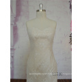 new design Italy style ivory sleeveless illusion neck floral lace appliques a line wedding gown